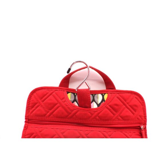 Vera Bradley Red Quilted Hanging Travel Organizer Cosmetic Toiletries Case 11x9" - Picture 6 of 13